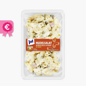 Ja! Nudelsalat Hörnchen Lyoner 250g Ja! Nudelsalat Hörnchen Lyoner 250g