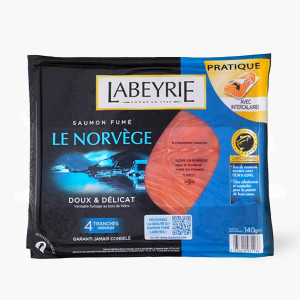 Saumon fumé de Norvège - 4 tranches - Labeyrie (140g)
