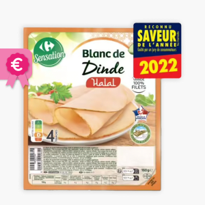 Blanc de dinde Halal - 4 tranches - Carrefour (160g) Blanc de dinde Halal - 4 tranches - Carrefour (160g)