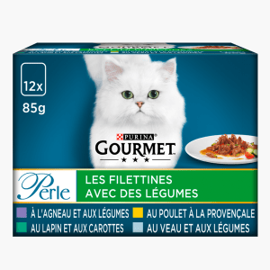 GOURMET - Boîtes GOLD Les Mousselines avec des Légumes pour chats - 12x85g