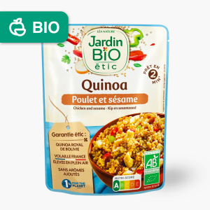Jardin Bio - Plat cuisiné quinoa poulet sésame (250g) Jardin Bio - Plat cuisiné quinoa poulet sésame (250g)