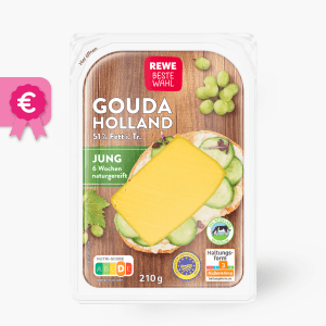 REWE Beste Wahl Gouda Holland jung 210g REWE Beste Wahl Gouda Holland jung 210g