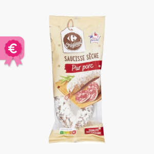 Saucisse sèche pur porc - Carrefour (250g) Saucisse sèche pur porc - Carrefour (250g)