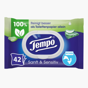 Tempo Feuchtes Toilettenpapier Sanft & Sensitiv 42 Stk. Tempo Feuchtes Toilettenpapier Sanft & Sensitiv 42 Stk.