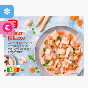 Rewe Beste Wahl Hühnerfrikassee 450g (2 Portionen) Rewe Beste Wahl Hühnerfrikassee 450g (2 Portionen)