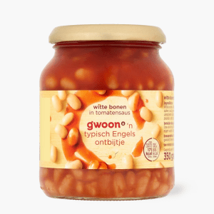 G'Woon Witte Bonen In Tomatensaus 370gr G'Woon Witte Bonen In Tomatensaus 370gr