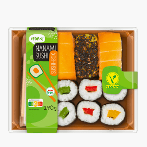 Rewe To Go Sushi Box Vegan Nanami 190g Rewe To Go Sushi Box Vegan Nanami 190g