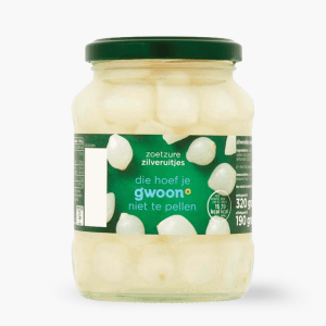 G'Woon Silveruitjes Zoetzuur 320gr G'Woon Silveruitjes Zoetzuur 320gr