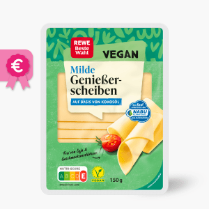 Rewe Beste Wahl Vegane Genuss Scheiben mild 150g Rewe Beste Wahl Vegane Genuss Scheiben mild 150g