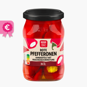 Rewe Beste Wahl Rote Pfefferonen 270g Rewe Beste Wahl Rote Pfefferonen 270g