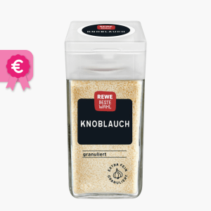Rewe Beste Wahl Knoblauch granuliert 52g im Streuer Rewe Beste Wahl Knoblauch granuliert 52g im Streuer