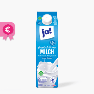 Ja! Frische fettarme Milch 1,5% 1l Ja! Frische fettarme Milch 1,5% 1l