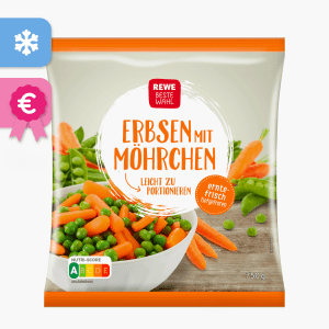 Rewe Beste Wahl Erbsen mit Möhrchen 750g Rewe Beste Wahl Erbsen mit Möhrchen 750g