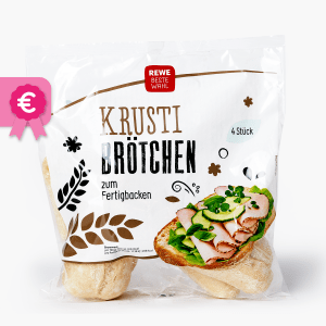 Rewe Beste Wahl Krustibrötchen 4 Stk. 440g Rewe Beste Wahl Krustibrötchen 4 Stk. 440g