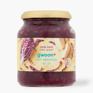 G'Woon Rode Kool Met Appel 340gr G'Woon Rode Kool Met Appel 340gr