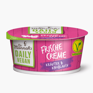 Dr. Mannah`s Frischkäse-Alternative Kräuter-Knoblauch Daily Vegan 150g Dr. Mannah`s Frischkäse-Alternative Kräuter-Knoblauch Daily Vegan 150g