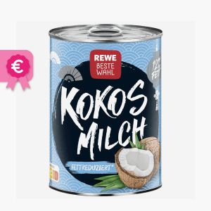 Rewe Beste Wahl Kokosmilch fettreduziert 400ml Rewe Beste Wahl Kokosmilch fettreduziert 400ml