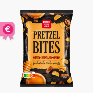 Rewe Beste Wahl Pretzel Bites Honey Mustard Onion 130g Rewe Beste Wahl Pretzel Bites Honey Mustard Onion 130g