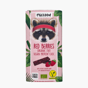 raccoon Bio Protein Choc Red Berries Vegan 40g raccoon Bio Protein Choc Red Berries Vegan 40g