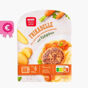 Rewe Beste Wahl Frikadelle mit Möhrengemüse 400g Rewe Beste Wahl Frikadelle mit Möhrengemüse 400g