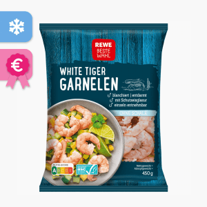 Rewe Beste Wahl White Tiger Garnelen 450g Rewe Beste Wahl White Tiger Garnelen 450g