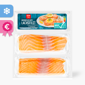 Rewe Beste Wahl Norwegisches Lachsfilet 300g (2 Stück) Rewe Beste Wahl Norwegisches Lachsfilet 300g (2 Stück)