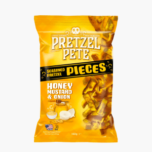 Pretzel Pete Honey Mustard & Onion 160g Pretzel Pete Honey Mustard & Onion 160g