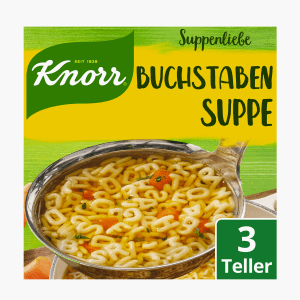 Knorr Suppenliebe Buchstaben Suppe ergibt 750 ml Knorr Suppenliebe Buchstaben Suppe ergibt 750 ml