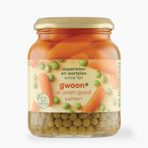 G'Woon Doperwten & Wortelen 680gr G'Woon Doperwten & Wortelen 680gr