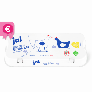Ja! Frische Eier aus Bodenhaltung 10er Ja! Frische Eier aus Bodenhaltung 10er