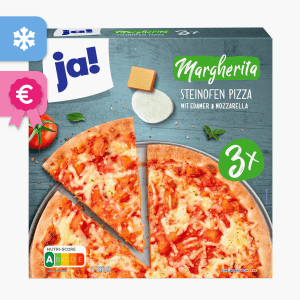 Ja! 3x Steinofen Pizza Margherita 900g (3x300g) Ja! 3x Steinofen Pizza Margherita 900g (3x300g)