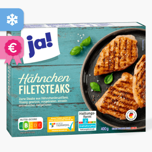 Ja! Hähnchen-Filetsteaks 400g Ja! Hähnchen-Filetsteaks 400g