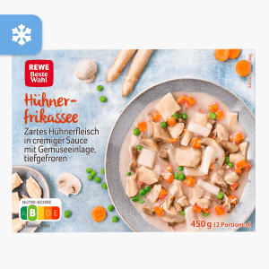 Rewe Beste Wahl Hühnerfrikassee 450g (2 Portionen) Rewe Beste Wahl Hühnerfrikassee 450g (2 Portionen)