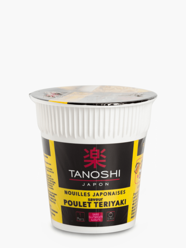 TANOSHI - NOUILLES JAPONAISES SAVEUR POULET TERIYAKI Cup de 65g - Produits  du Monde/Asie 