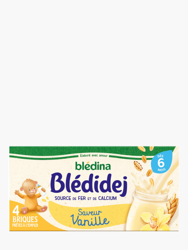 Briques de Lait & céréales Blédina saveur vanille dès 6 mois (4x25cl)  commandez en ligne avec Flink !