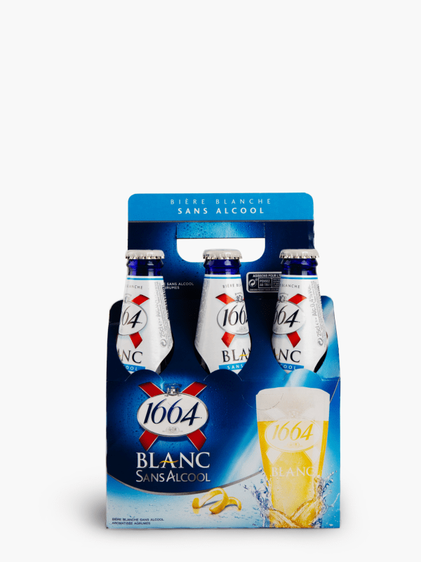 1664 Bière blanche sans alcool 0.4% bouteilles 6x25cl pas cher 