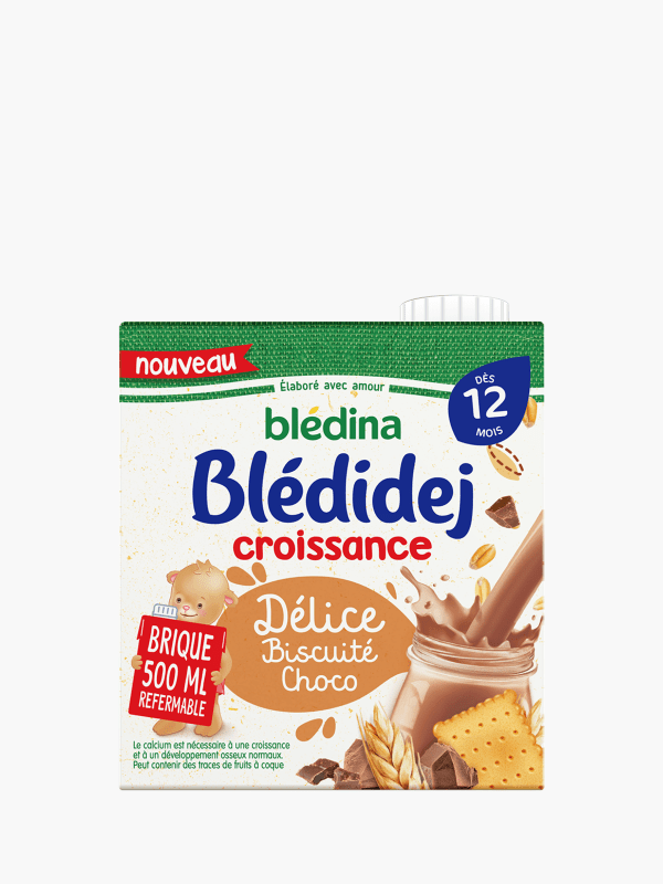 Blédina - Blédi'dej Céréales Lactées Délice Biscuité Chocolat Brique Bébé  Dès 12 mois