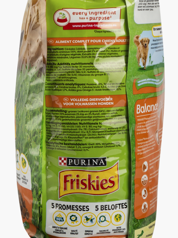Croquettes Friskies - pour chien au poulet, boeuf & légumes (4kg) commandez  en ligne avec Flink !
