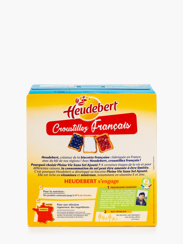 HEUDEBERT BISCOTTE PLEINE VIE SANS SEL AJOUTÉ 300 G – épicerie les 3  gourmets