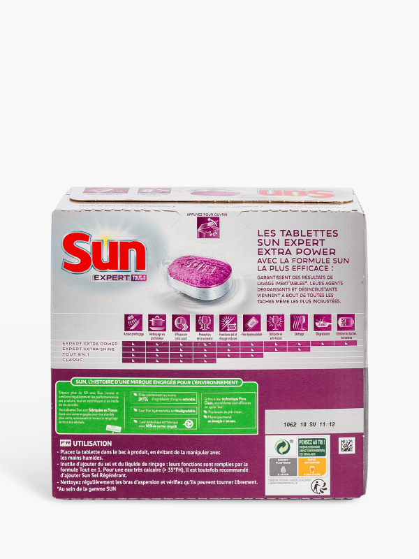 SUN Tablettes lave-vaisselle expert extra power citron 44