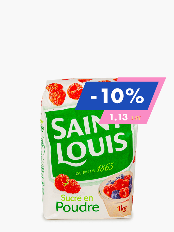 Saint Louis - Sucre en poudre (1kg) commandez en ligne avec Flink !