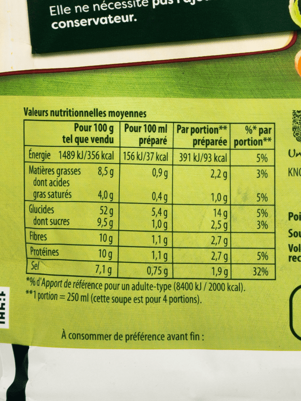 Soupe passée aux 9 légumes Knorr - 105g