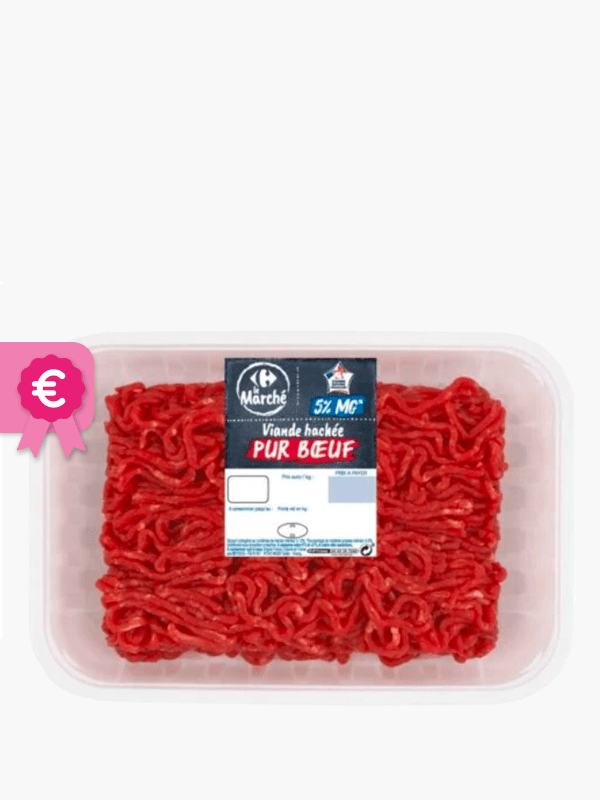 Viande hachée pur bœuf 5% MG CARREFOUR LE MARCHE