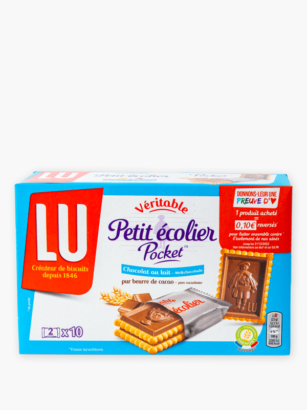 Biscuits petit beurre nappés au chocolat au lait Petit Ecolier LU : La  boîte de 150 g à Prix Carrefour