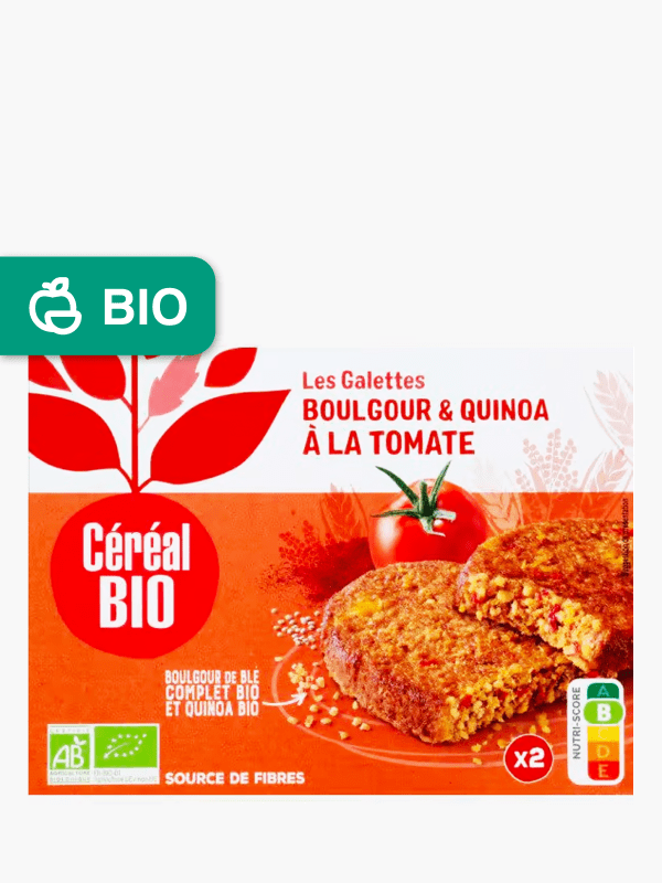 Céréal Bio - Galettes Quinoa boulghour à la tomate (2x100g) commandez en  ligne avec Flink !