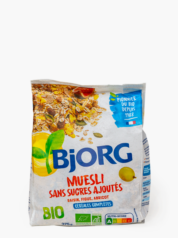 Céréales muesli bio sans sucres ajoutés BJORG