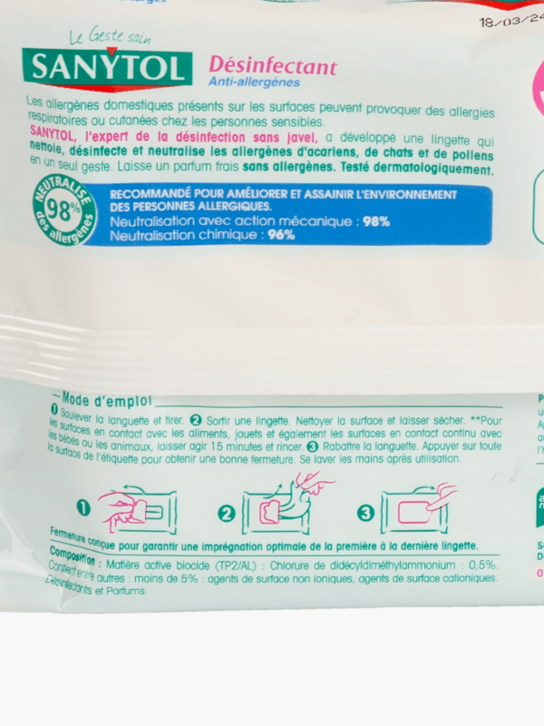 Lingettes Désinfectantes Multi-Usages Anti-allergènes