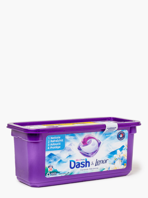 Dash 2en1 Lessive Liquide, 144 Lavages (1.8L x 4), Envolée D'air