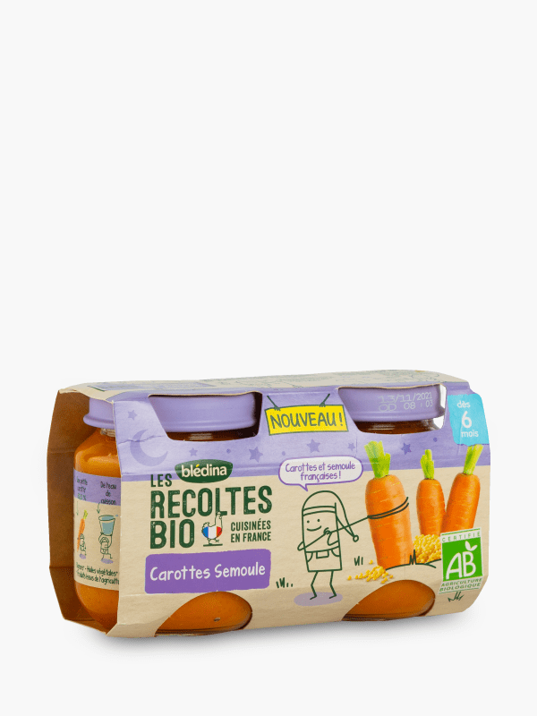 PETITS POTS BEBE 4/6 MOIS CAROTTES 2X130G BLEDINA