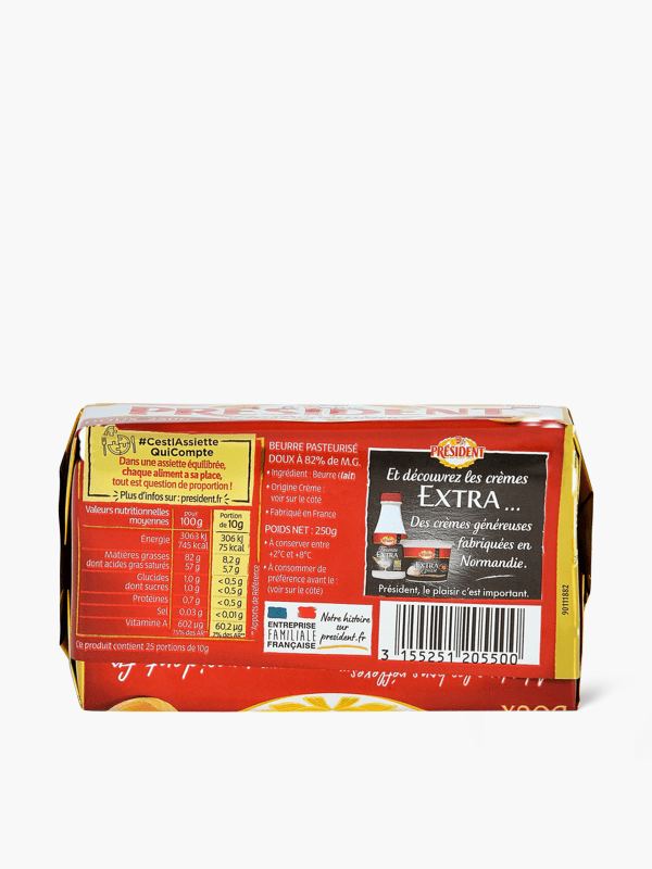 Livraison à domicile Président Beurre Doux gastronomique, 250g